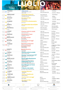 CALENDARIO EVENTI LUGLIO