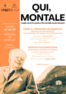 QUI MONTALE 12 OTTOBRE